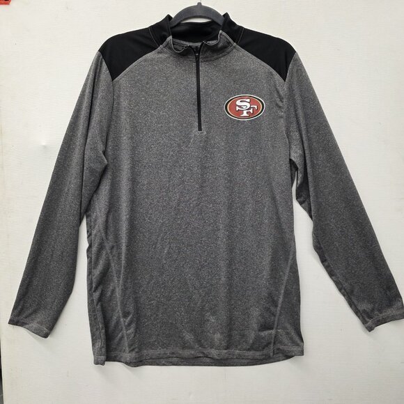 MEN'S NFL TEAM APPAREL SF 49ERS Long Sleeve Quarter-Zip Polo Shirt Size Large - Picture 1 of 9